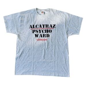 VTG Y2K Alcatraz Psycho Ward Outpatient FOTL Heavy Graphic T-Shirt Size: XL